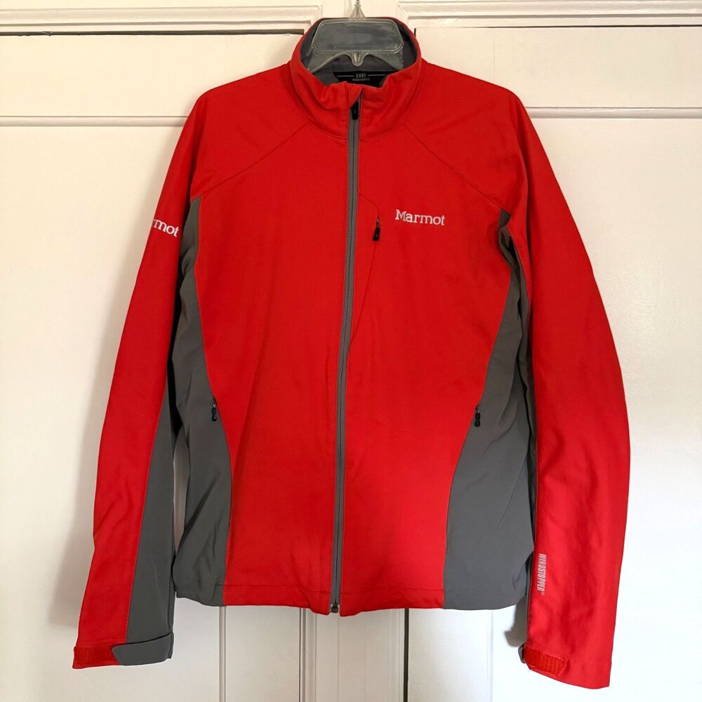 MARMOT GORE Windstopper Softshell Jacket Orange Gray Mens Size M